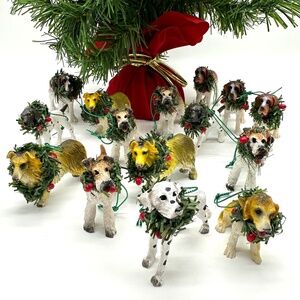 Lot of 15 Dog Christmas Tree Ornaments Various Dog Breeds